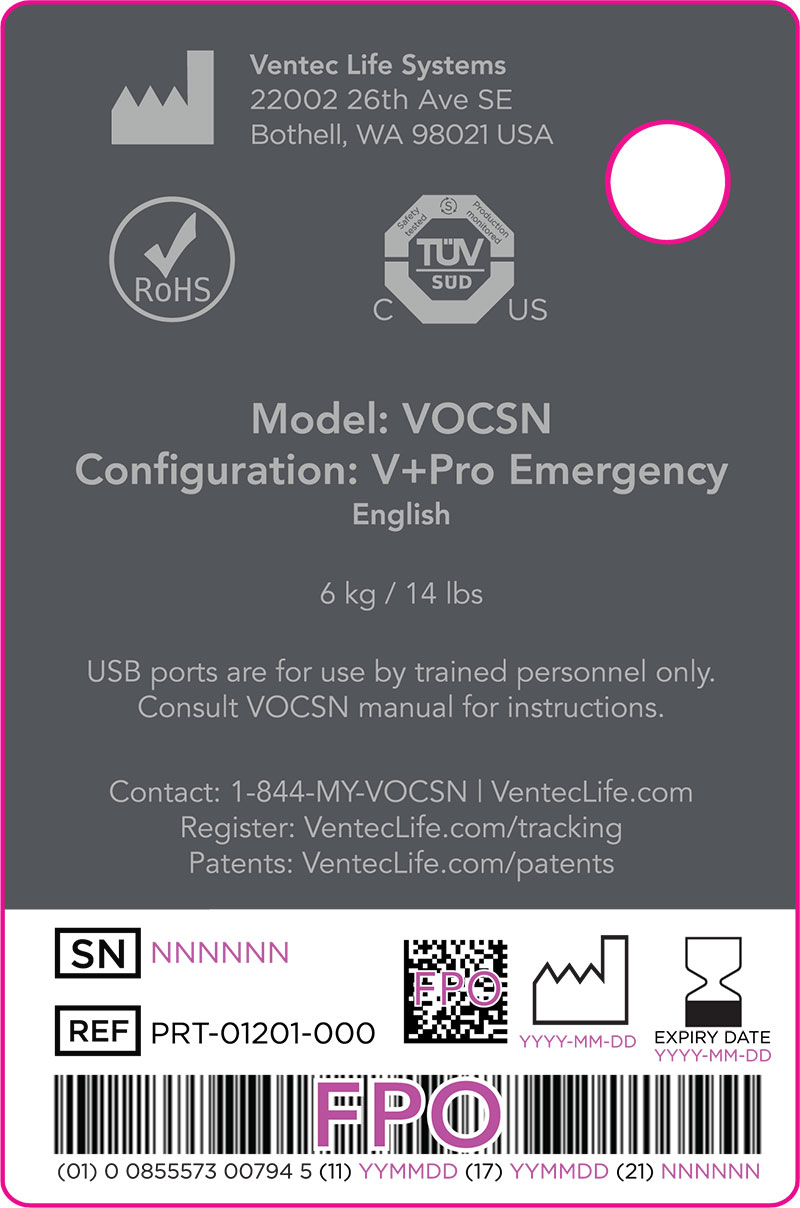 VOCSN V+Pro Emergency Sample Label
